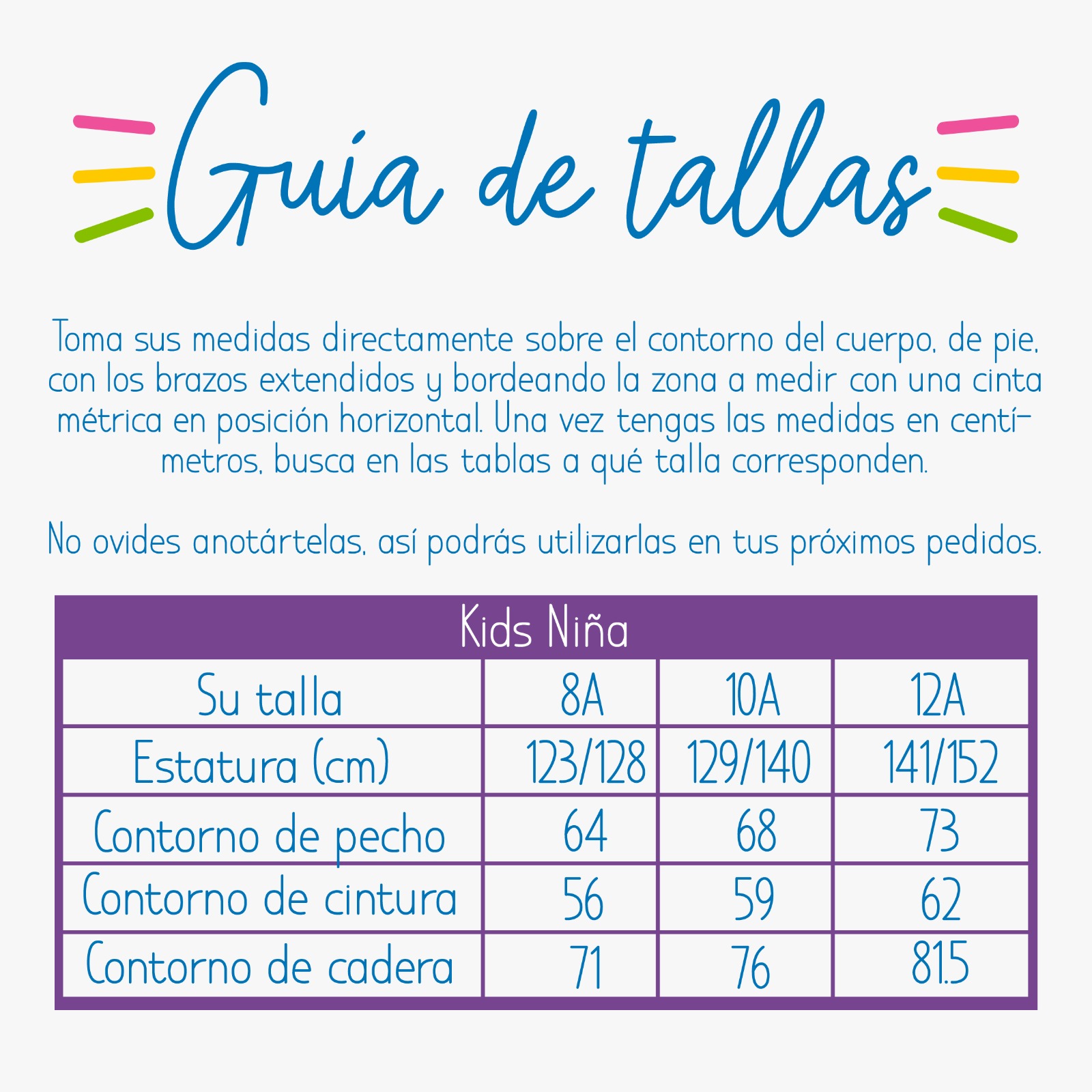 Guía de tallas